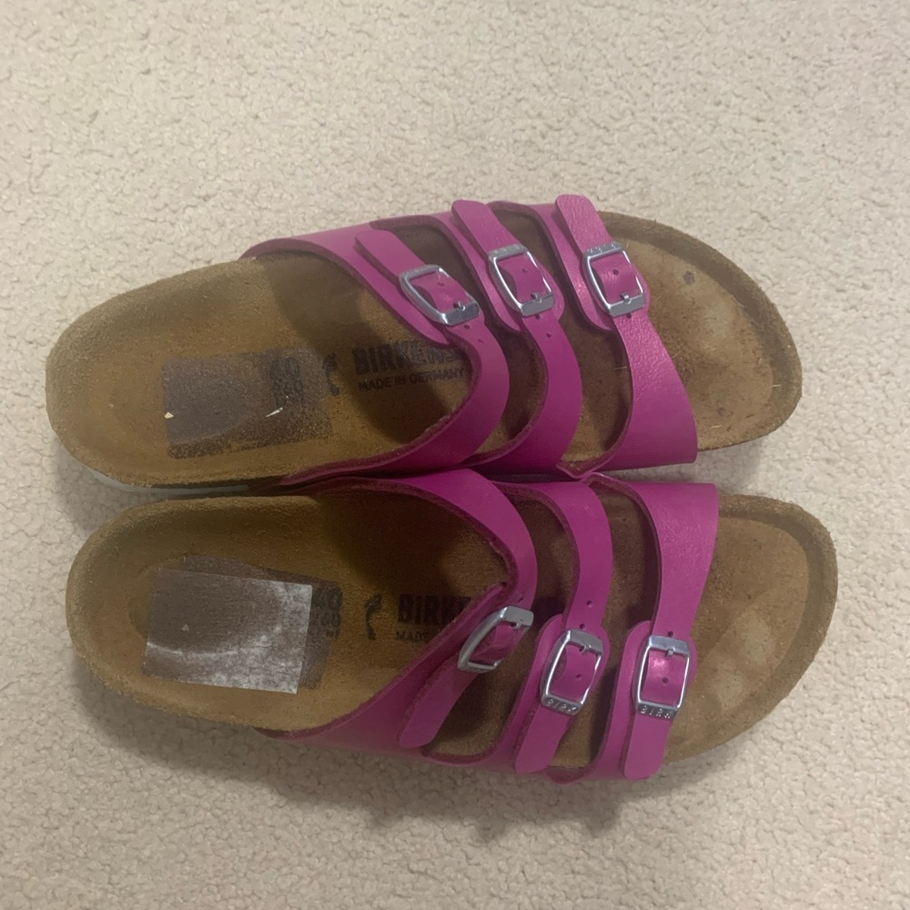 Birkenstock Fuchsia Triple Strap Sandals
